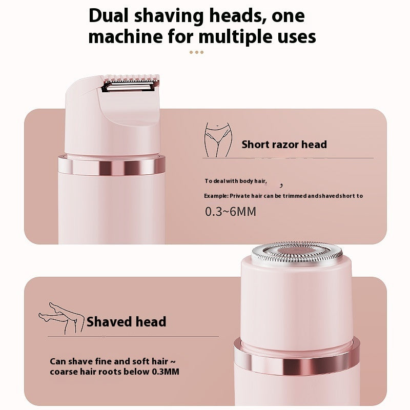 Dual-Head Electric Shaver & Epilator for Women – Painless Hair Removal for Bikini, Underarms, Face & Legs